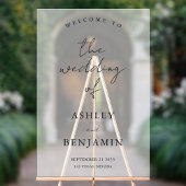 Eenvoudig Elegant Frosted Wedding Welkom Acryl Bord