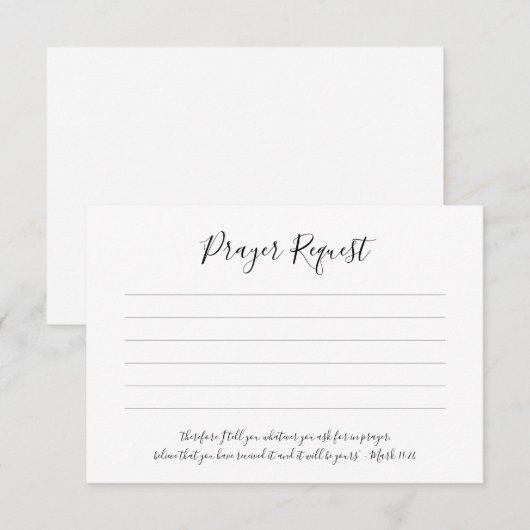 Eenvoudig Elegant Gebedsverzoek Kaarten (Voorkant / Achterkant)