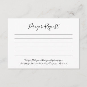 Eenvoudig Elegant Gebedsverzoek Kaarten