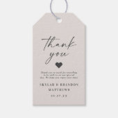 Eenvoudig elegant, gebroken wit Ivory Wedding Dank Cadeaulabel (Voorkant)