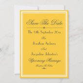 Eenvoudig Elegant Geel Wit Save The Date Bruiloft Aankondiging (Voorkant)