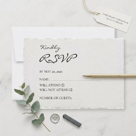 Eenvoudig Elegant | Geen tierlantijnen Alleen Lief RSVP Kaartje