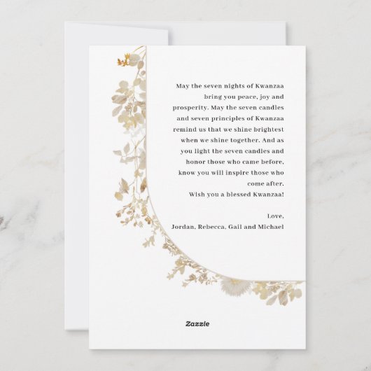 Eenvoudig Elegant Gelukkig Kwanzaa Feestdagenkaart (Achterkant)