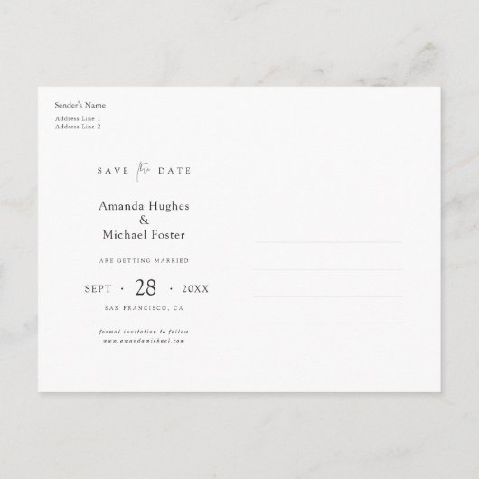 Eenvoudig Elegant Gemengd Font Gold Aankondigingskaart (Achterkant)