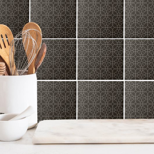 Eenvoudig Elegant geometrisch bloemmotief Tegeltje