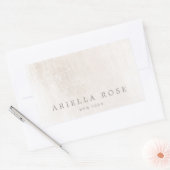 Eenvoudig elegant, gepenseld, witte marmer Profess Rechthoekige Sticker (Envelop)