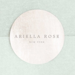 Eenvoudig elegant, gepenseld, witte marmer Profess Ronde Sticker