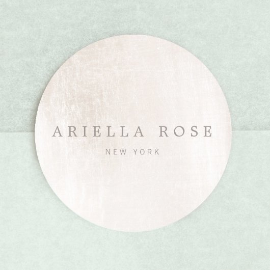 Eenvoudig elegant, gepenseld, witte marmer Profess Ronde Sticker