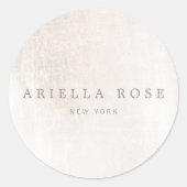 Eenvoudig elegant, gepenseld, witte marmer Profess Ronde Sticker (Voorkant)