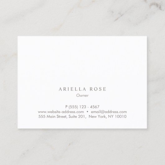 Eenvoudig elegant, gepenseld, witte marmer Profess Visitekaartje (Achterkant)