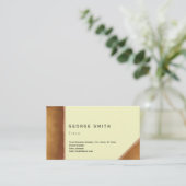 Eenvoudig Elegant Gewoon Bruin Geel Visitekaartje (Staand voorkant)