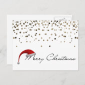 Eenvoudig elegant glitter Decor Santa Hat Kerstmis Feestdagenkaart (Voorkant / Achterkant)