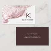 Eenvoudig Elegant Glitter Monogram Persoonlijk Visitekaartje (Voorkant / Achterkant)