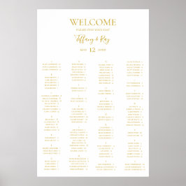 Eenvoudig elegant Gold-alfabetisch zetdiagram Poster