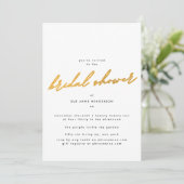 Eenvoudig Elegant Gold Bridal Shower Uitnodiging (Staand voorkant)