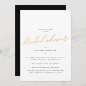 Eenvoudig Elegant Gold Bridal Shower Uitnodiging (Voorkant / Achterkant)