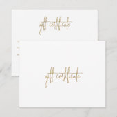 Eenvoudig Elegant Gold Business Cadeaubon (Voorkant / Achterkant)