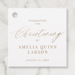 Eenvoudig Elegant Gold Calligraphy Script Christen Bedankjes Labels