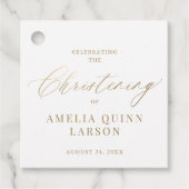 Eenvoudig Elegant Gold Calligraphy Script Christen Bedankjes Labels (Voorkant)