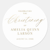 Eenvoudig Elegant Gold Calligraphy Script Christen Ronde Sticker (Voorkant)