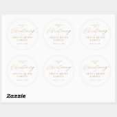 Eenvoudig Elegant Gold Calligraphy Script Christen Ronde Sticker (Vel)