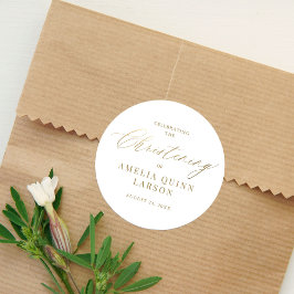 Eenvoudig Elegant Gold Calligraphy Script Christen Ronde Sticker