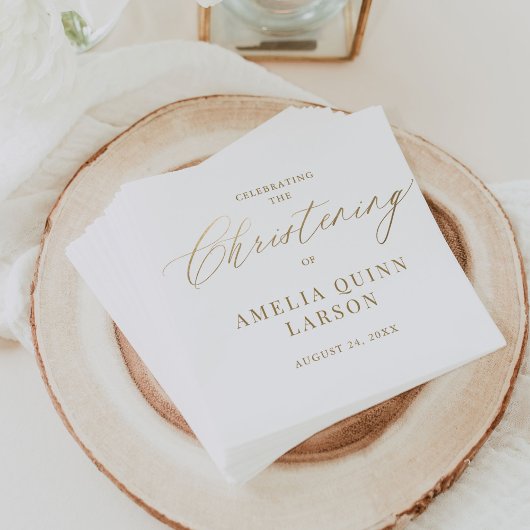 Eenvoudig Elegant Gold Calligraphy Script Christen Servet