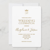 Eenvoudig Elegant Gold Calligraphy Wedding Kaart (Voorkant)