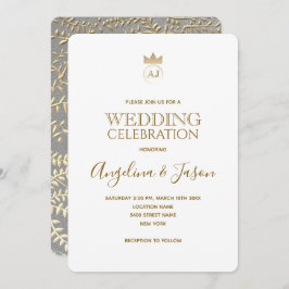 Eenvoudig Elegant Gold Calligraphy Wedding Kaart