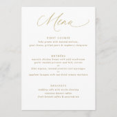Eenvoudig Elegant Gold Calligraphy Wedding Menu (Voorkant)