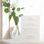 Eenvoudig Elegant Gold Calligraphy Wedding Menu<br><div class="desc">Eenvoudig en elegant Gold Calligraphy Wedding Menus: Dit zachte romantische trouwmenu bevat elegante gouden kalligrafie en scriptlettertypen.</div>