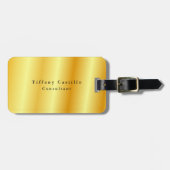 Eenvoudig, elegant Gold Colour Minimalist Modern Bagagelabel (Voorkant horizontaal)