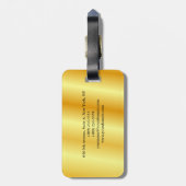 Eenvoudig, elegant Gold Colour Minimalist Modern Bagagelabel (Achterkant verticaal)