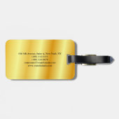 Eenvoudig, elegant Gold Colour Minimalist Modern Bagagelabel (Achterkant horizontaal)