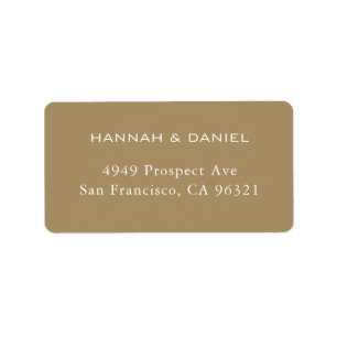 Eenvoudig Elegant Gold- en White Return-adres Etiket