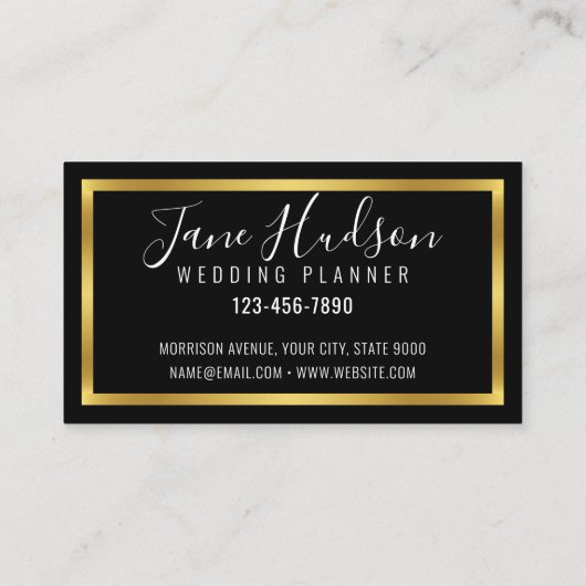 Eenvoudig, elegant Gold en zwart-minimalistisch be Visitekaartje (Achterkant)