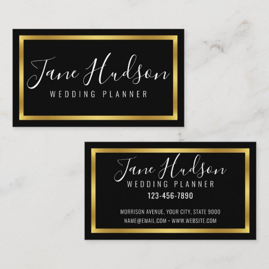 Eenvoudig, elegant Gold en zwart-minimalistisch be Visitekaartje (Voorkant / Achterkant)