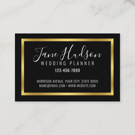 Eenvoudig, elegant Gold en zwart-minimalistisch be Visitekaartje (Achterkant)