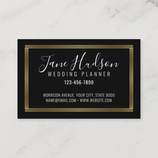 Eenvoudig, elegant Gold en zwart-minimalistisch be Visitekaartje (Achterkant)