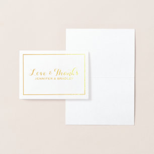 Eenvoudig Elegant Gold Foil Border Weddenschap Har Folie Kaarten