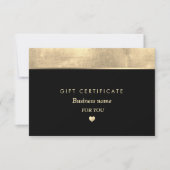 Eenvoudig Elegant Gold Foil Heart Cadeaubon (Voorkant)