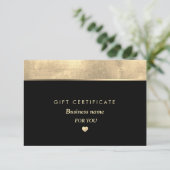 Eenvoudig Elegant Gold Foil Heart Cadeaubon (Staand voorkant)