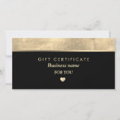 Eenvoudig Elegant Gold Foil Heart Cadeaubon (Voorkant)