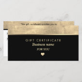 Eenvoudig Elegant Gold Foil Heart Cadeaubon (Voorkant / Achterkant)