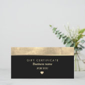 Eenvoudig Elegant Gold Foil Heart Cadeaubon (Staand voorkant)