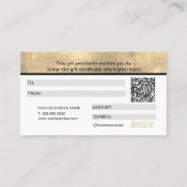 Eenvoudig Elegant Gold Foil Heart Cadeaubon Visitekaartje (Achterkant)