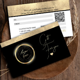 Eenvoudig Elegant Gold Foil Heart Cadeaubon Visitekaartje