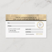 Eenvoudig Elegant Gold Foil Heart Cadeaubon Visitekaartje (Achterkant)