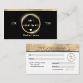 Eenvoudig Elegant Gold Foil Heart Cadeaubon Visitekaartje (Voorkant / Achterkant)