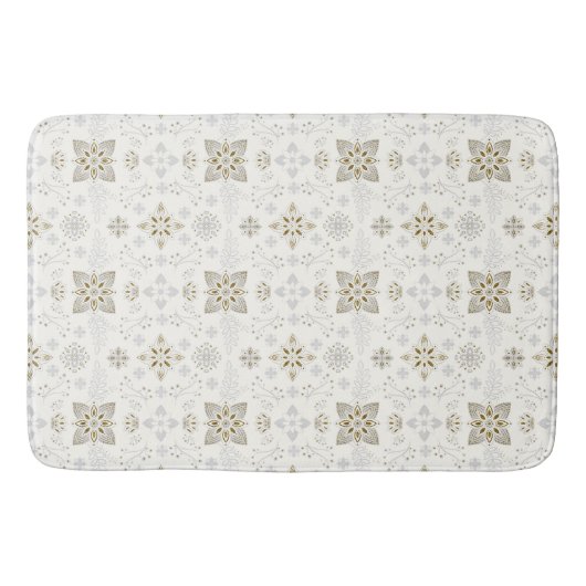 Eenvoudig Elegant Gold Folk Tegel Pattern Badmat (Voorkant)